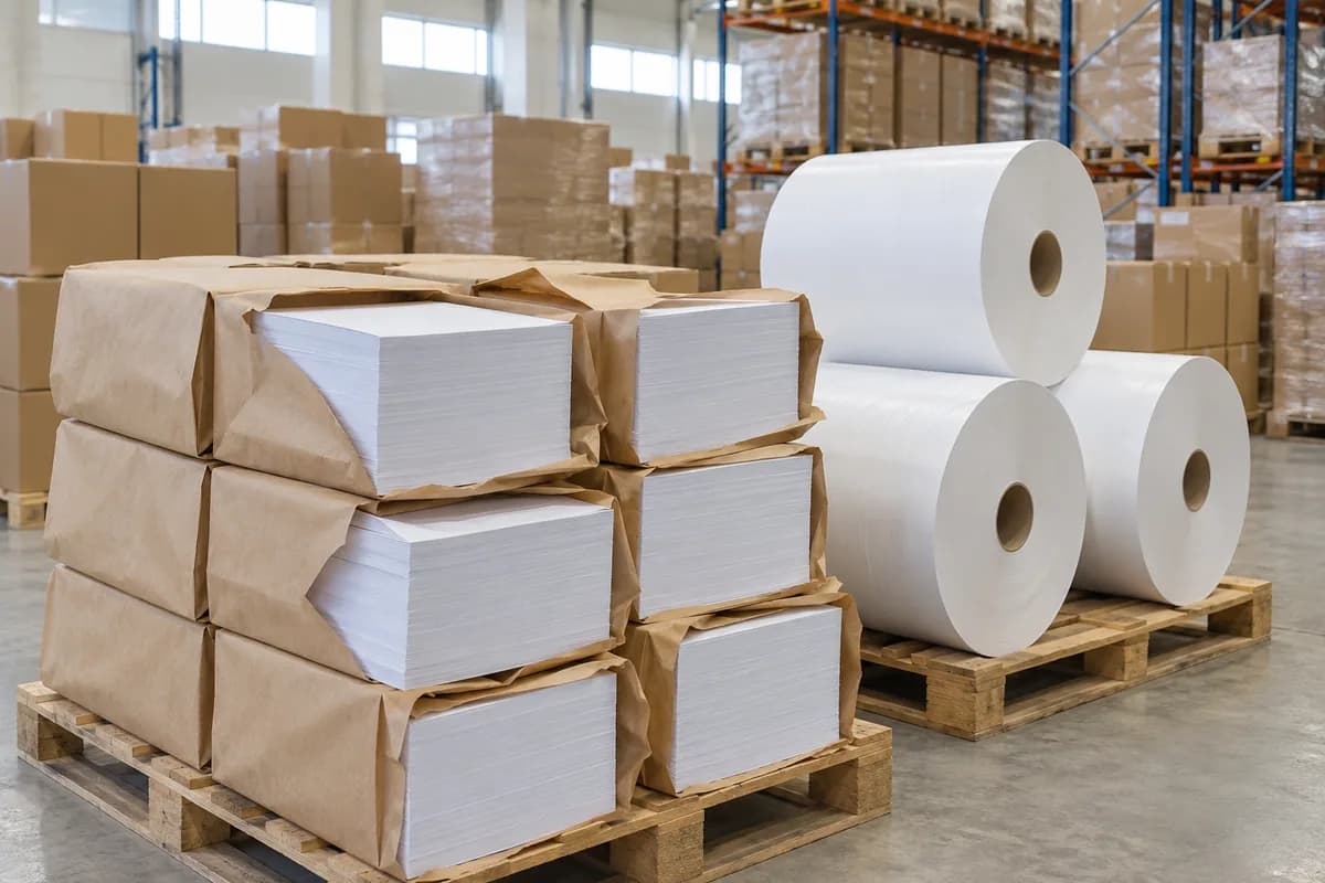 Papel para escritório e em bobinas