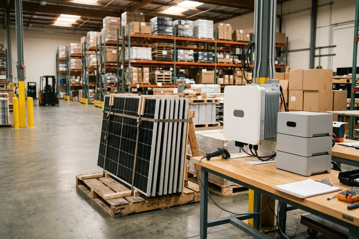 Painéis solares e sistemas de armazenamento de energia