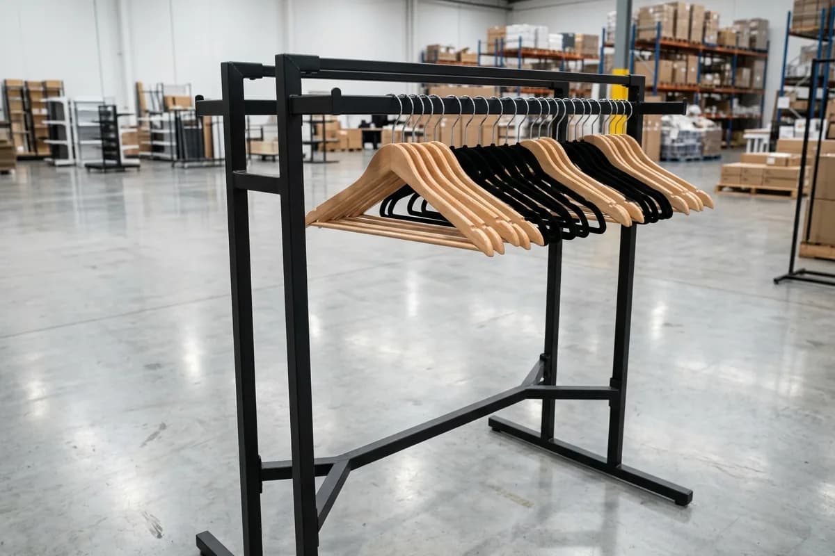 Araras e cabides comerciais