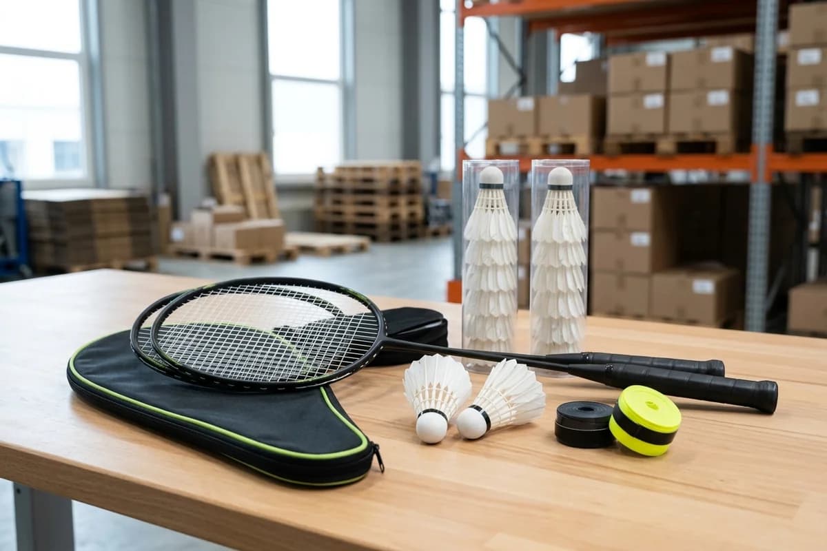 Badminton: Schläger und Federbälle