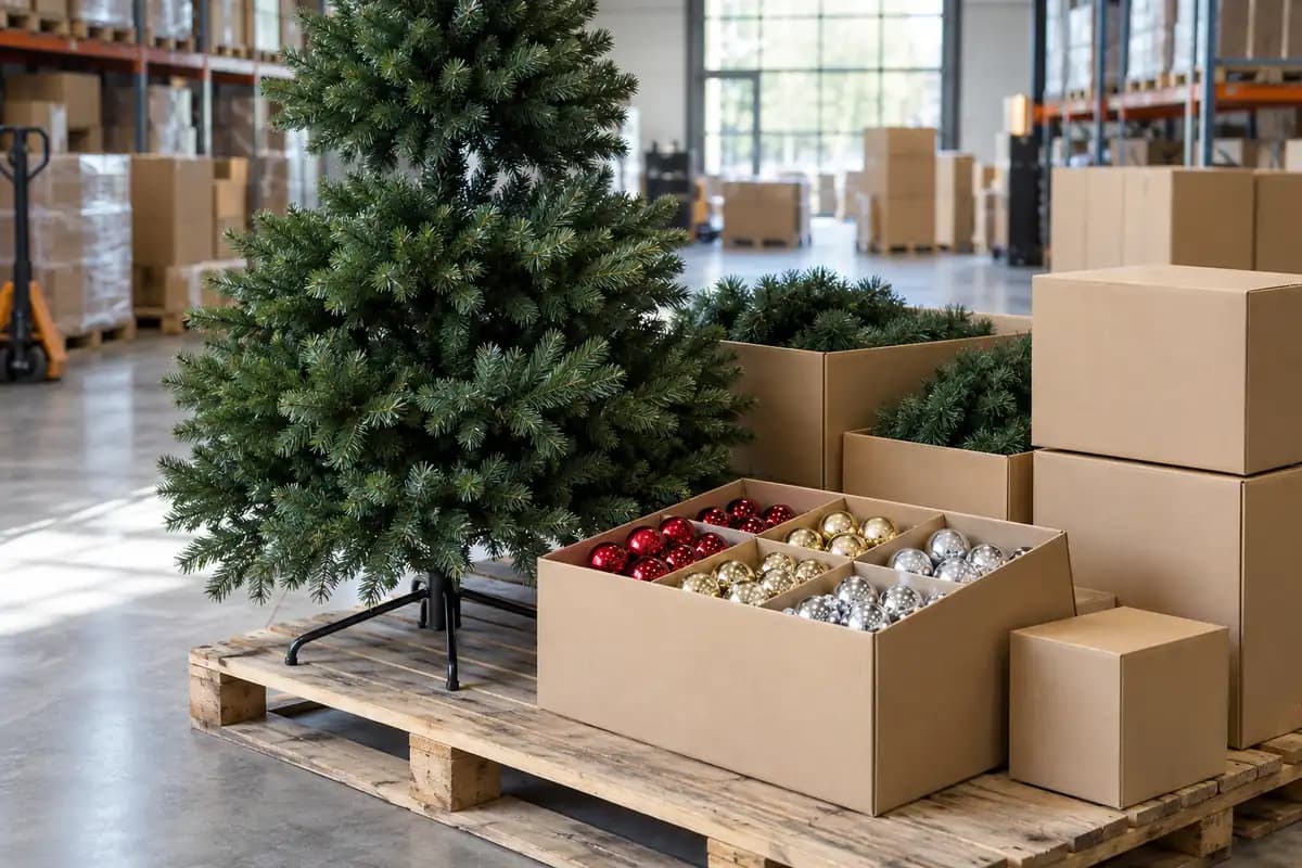 Sapins de Noël et décorations festives